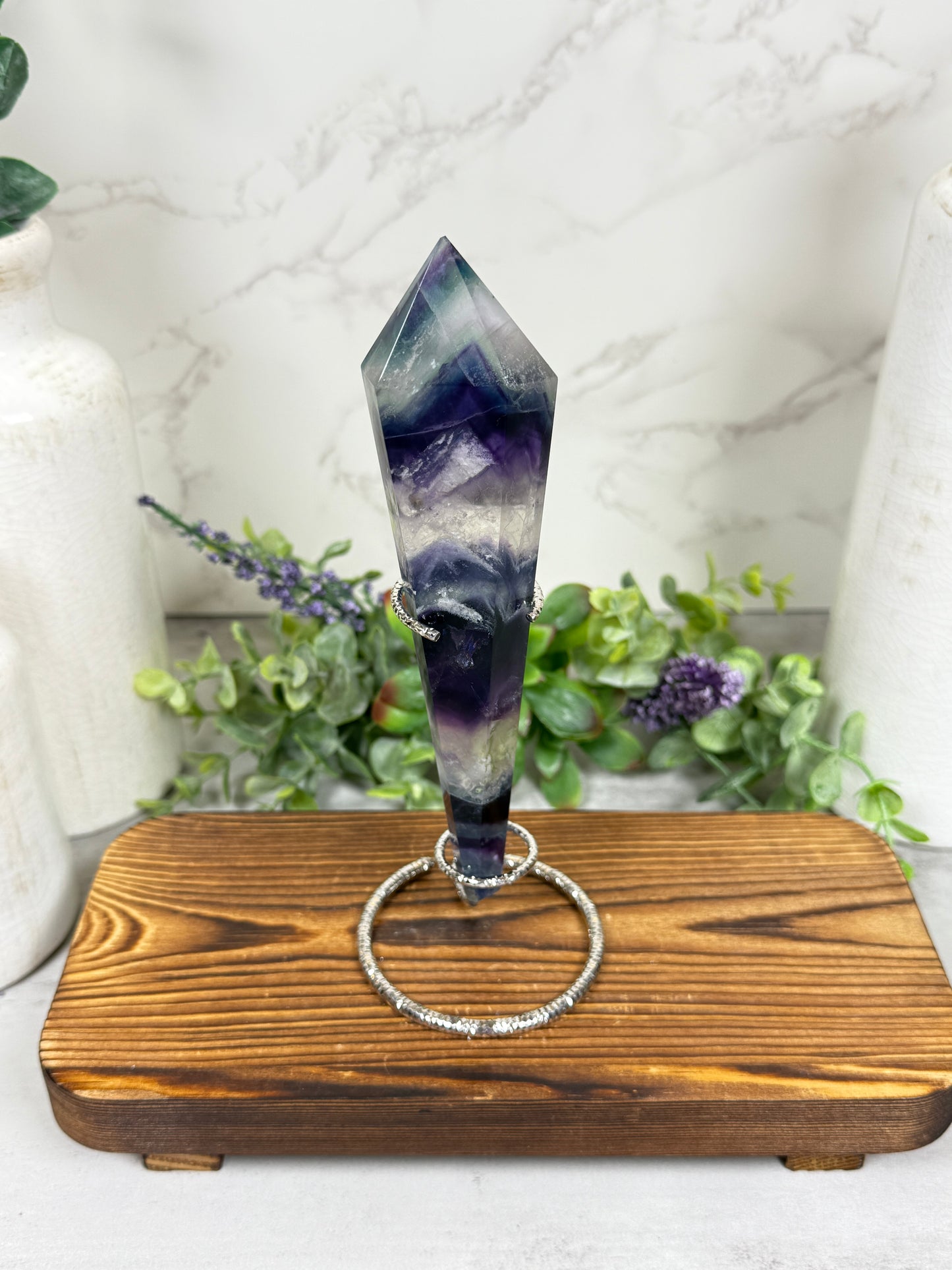 Blue + Purple Banded Fluorite Wands