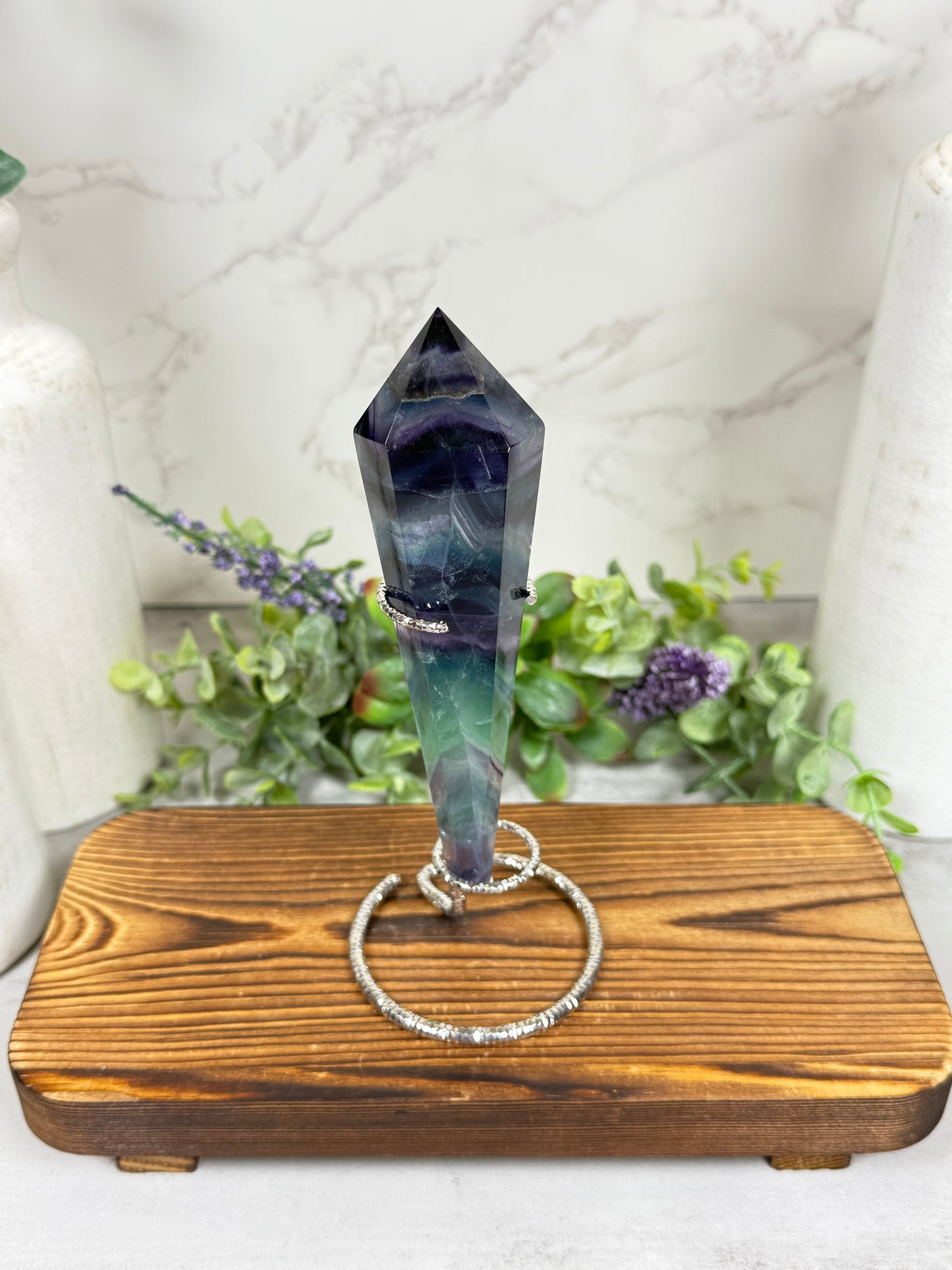 Blue + Purple Banded Fluorite Wands