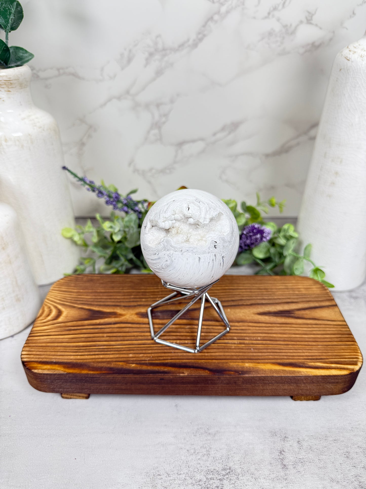 White Lace Sphere - A