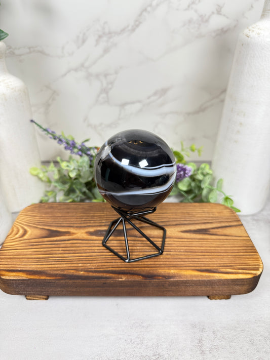 Black Agate Sphere