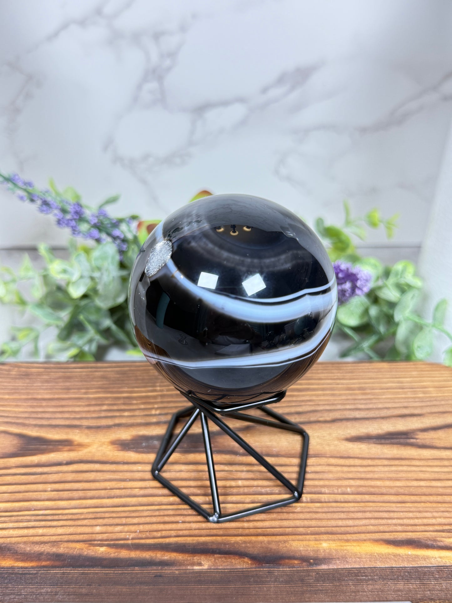 Black Agate Sphere