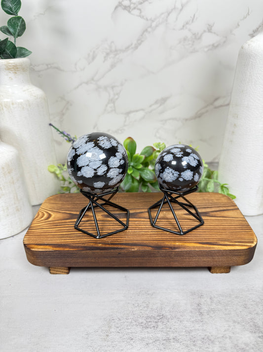 Snowflake Obsidian Spheres