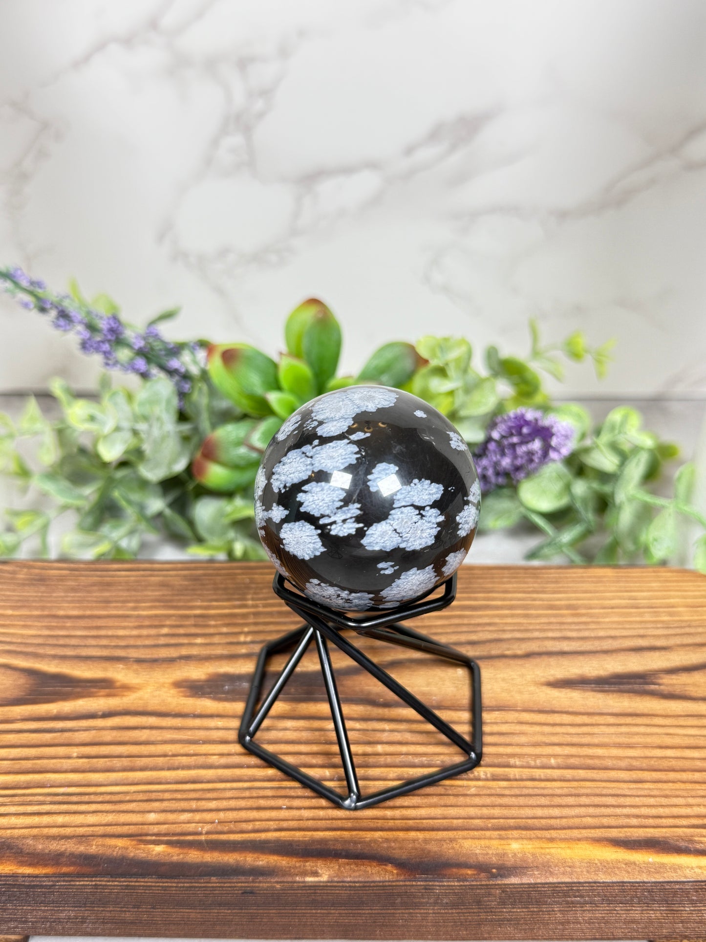 Snowflake Obsidian Spheres