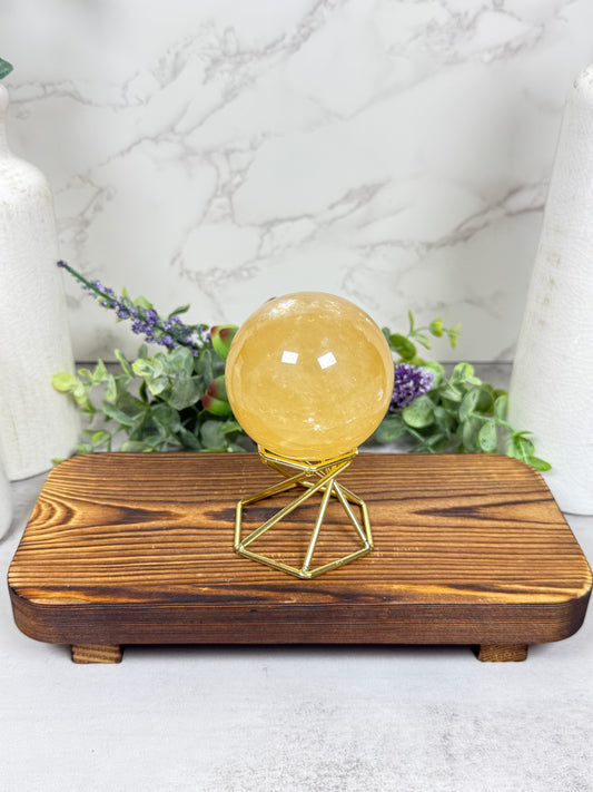 Honey Calcite Sphere