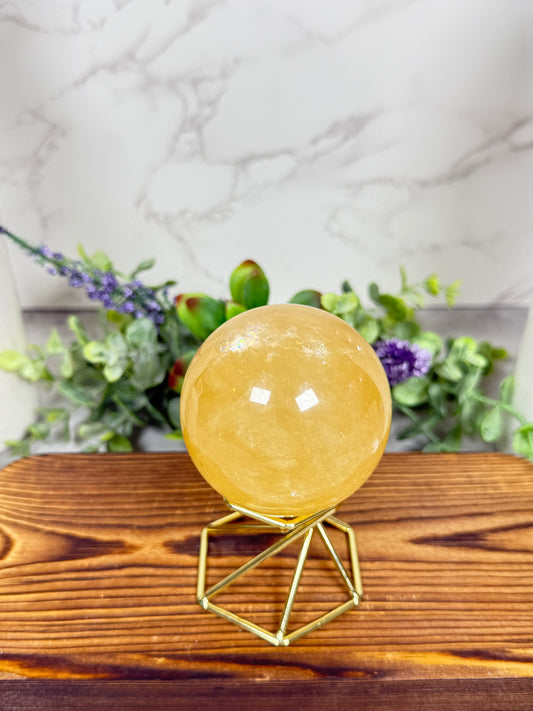 Honey Calcite Sphere