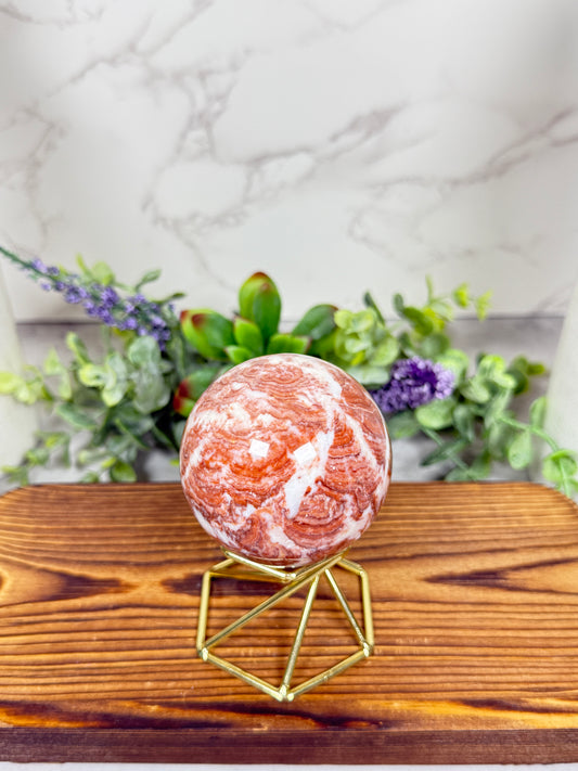 Red Pork Stone Jasper Sphere