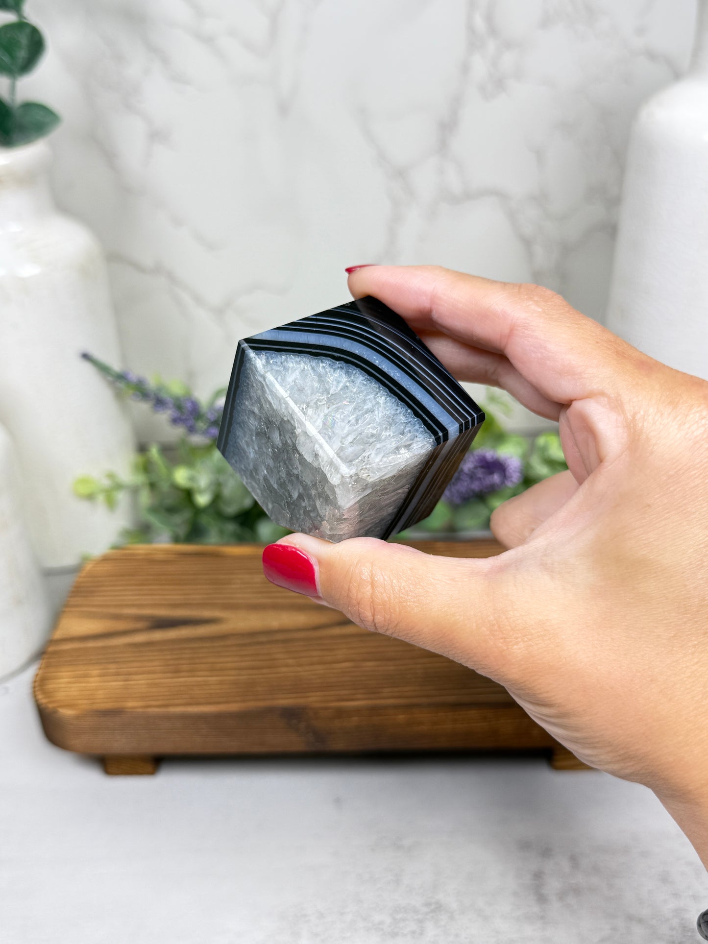 Black Agate Cube