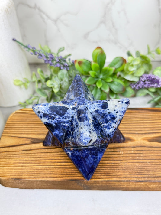 Sodalite, Prehnite, Tiger's Eye Merkabas