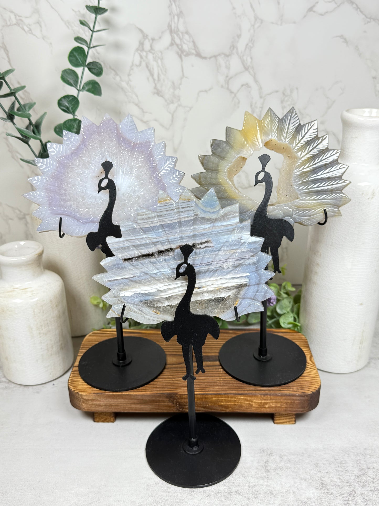 Agate Peacocks