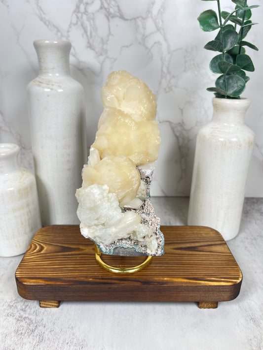 Stilbite Specimen with Green Apophyllite