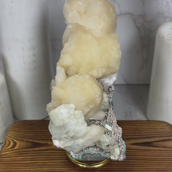 Stilbite Specimen w Green Apophyllite